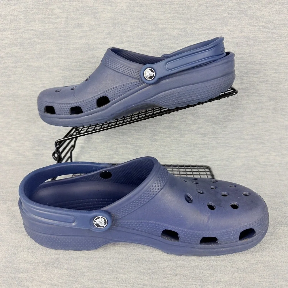 Crocs Classic Clogs Mens 11 Navy Blue Slip On Comfort Water Shoes